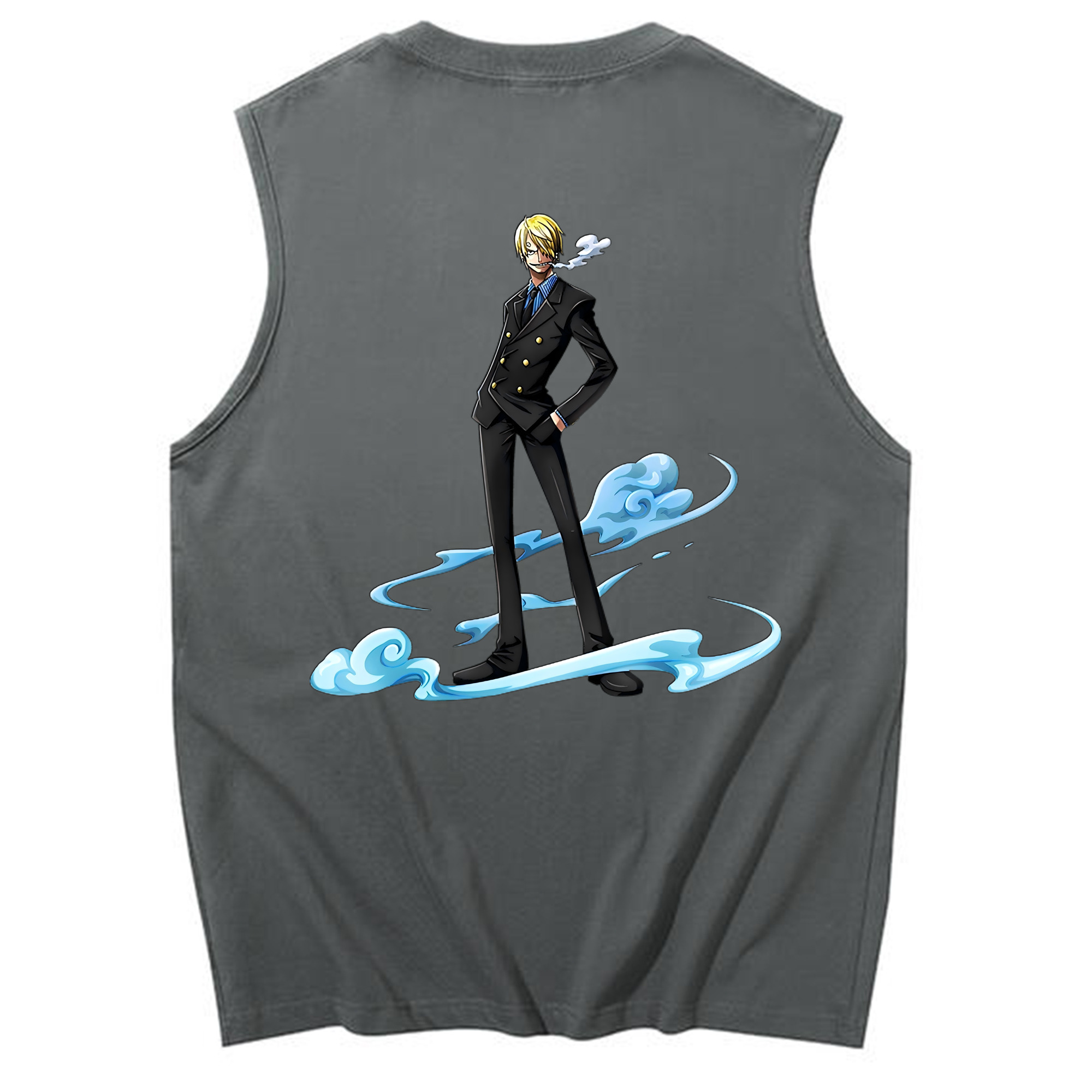 （画像用） ワンピース サンジ ONE PIECE Sanji コットン100％タンクトップ（背面プリント）